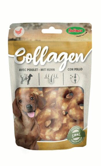 Bolsa aritos de collagen y pollo 18u.